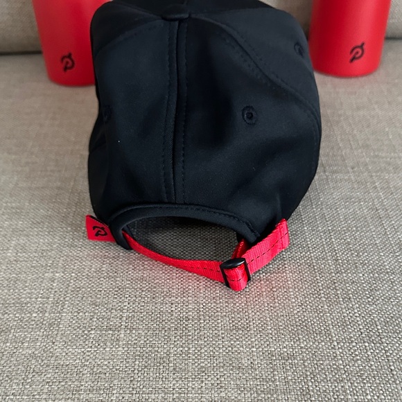 Peloton Black Hat and Vibrant Red Bottles - Picture 3 of 4